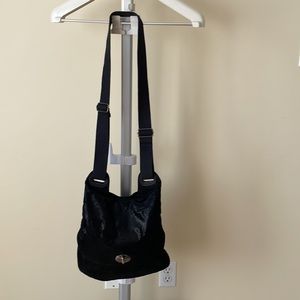 Donald J. Pliner black crossbody saddle bag